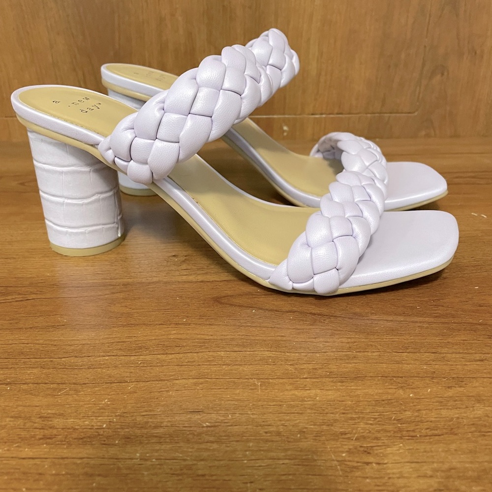 a new day lavender braided heels